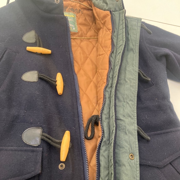 Vintage Navy Blue Boat Works lined Wool toggle coat - Picture 6 of 8